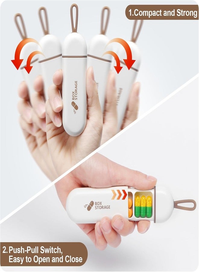 Bitnex Travel Pill Organizer, Portable Pill Container Mini Daily Pill Organizer, Small Pill Case Travel Medicine Organizer Pocket Vitamin Supplement Fish Oil Box (1) - Image 3